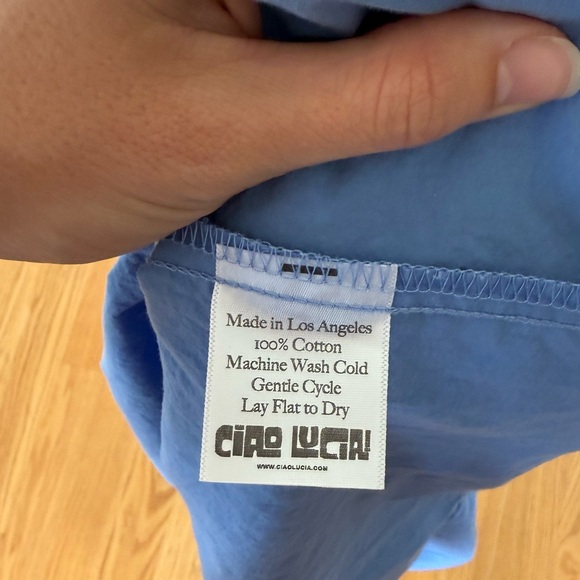 Ciao Lucia | 100% cotton Umbria Blue Smocked Tiered Sundress - Picture 8 of 8